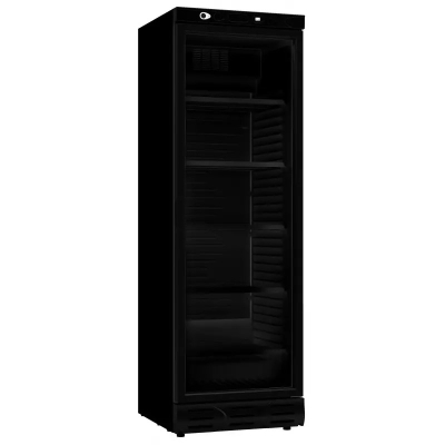 RÉFRIGÉRATEUR 1 PORTE EN VERRE 382L NOIR SANS CANOPY